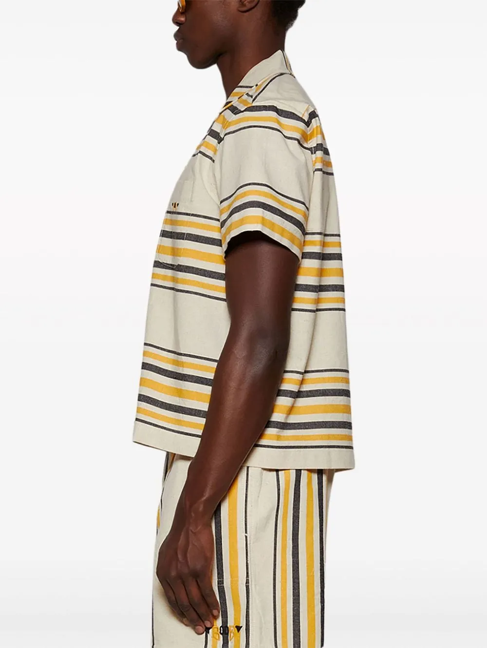 Camicia a maniche corte a righe Bode - uomo