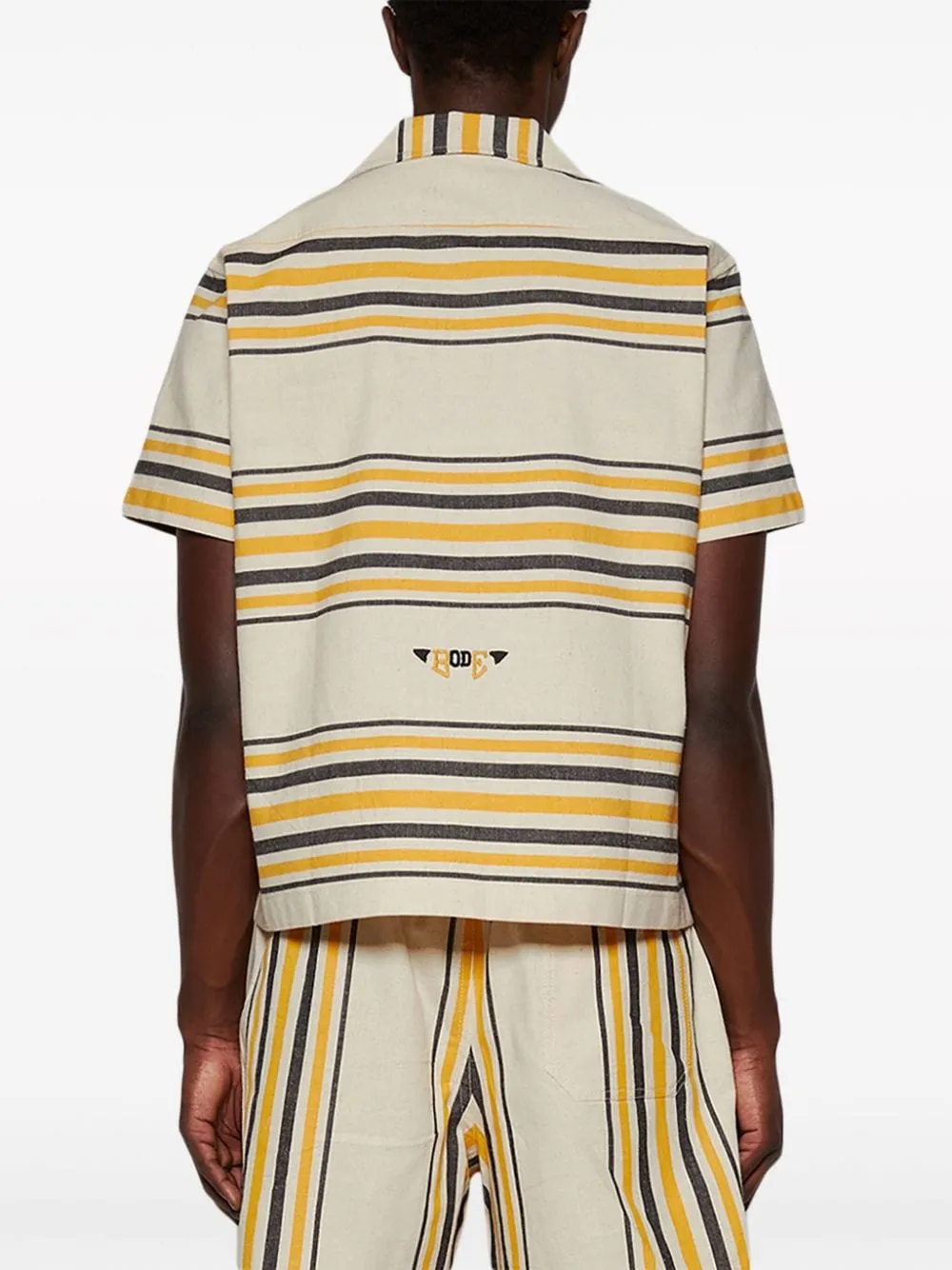 Camicia a maniche corte a righe Bode - uomo