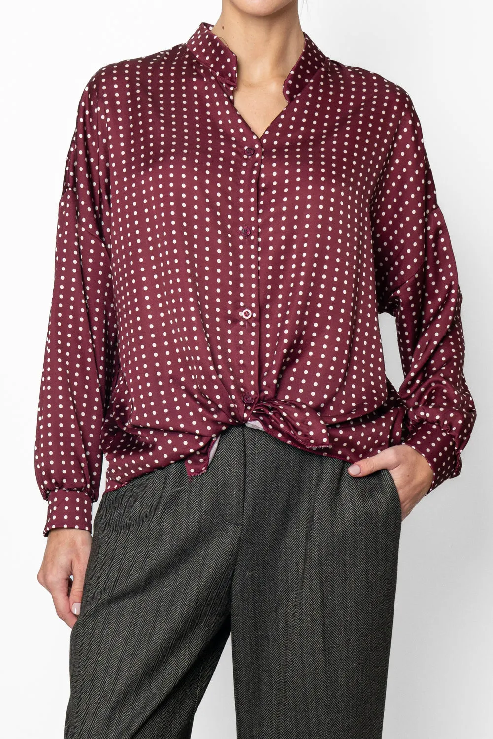 Camicia ampia fantasia pois