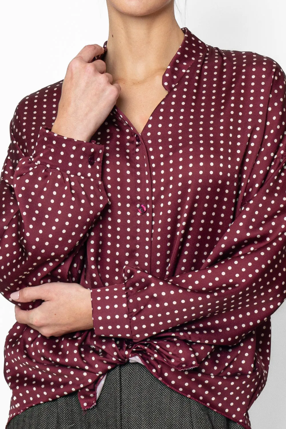 Camicia ampia fantasia pois