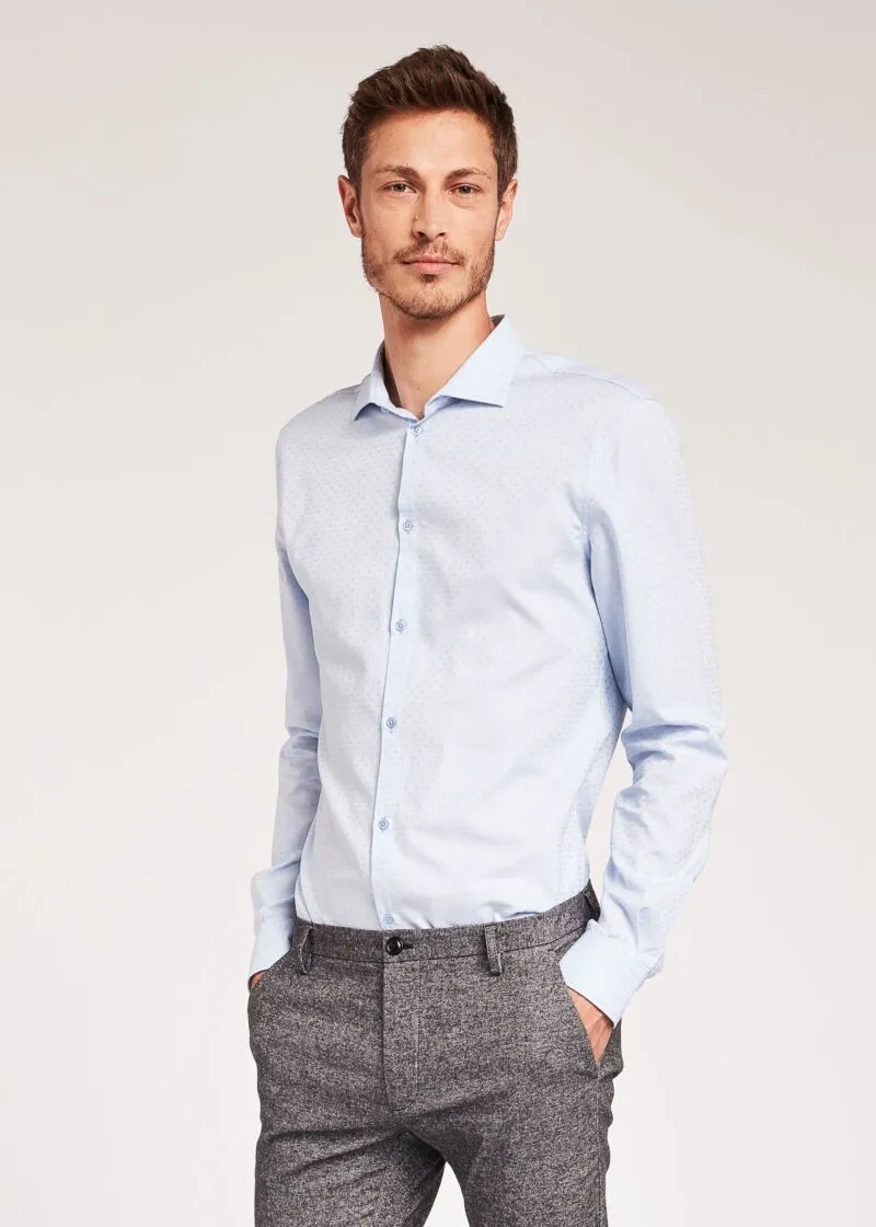 Camicia in cotone jacquard