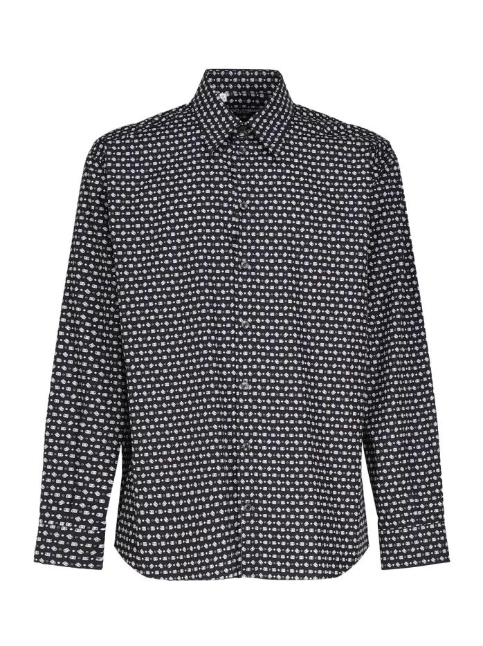 CAMICIA IN COTONE MICRO LOGO
