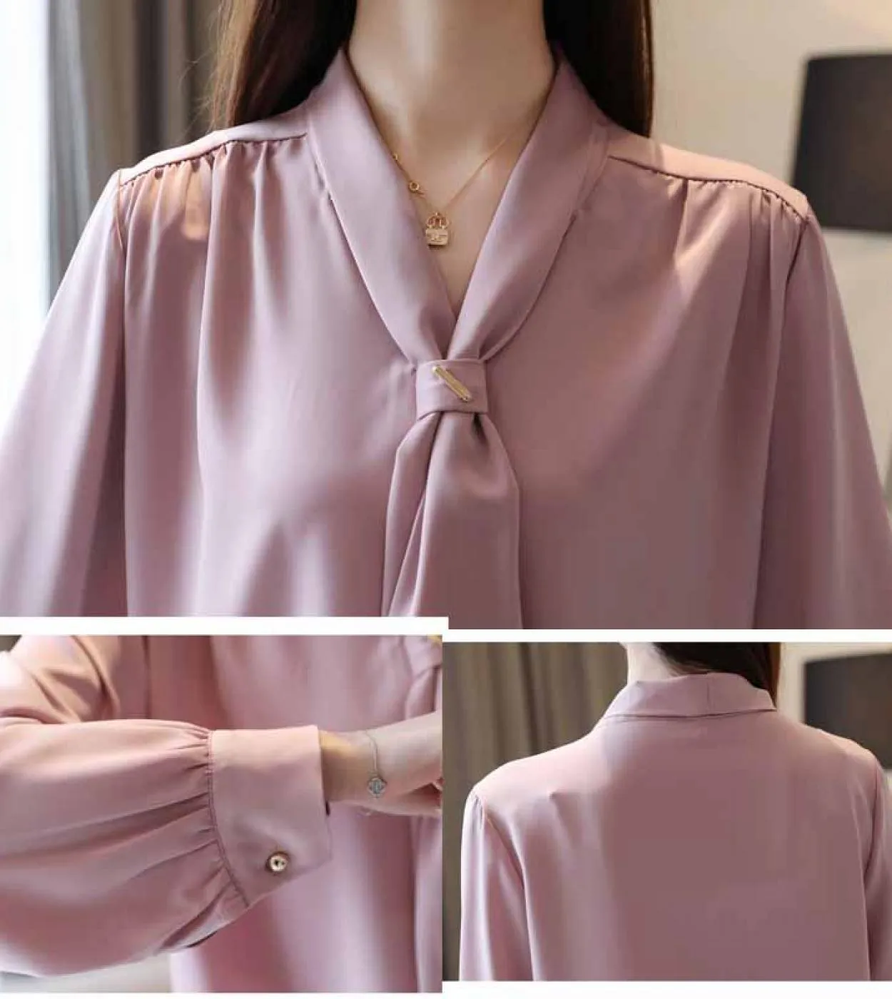 Camicie a maniche lunghe con scollo a V a maniche lunghe con maniche lunghe a lanterna stile autunno Camicie a maniche lunghe co