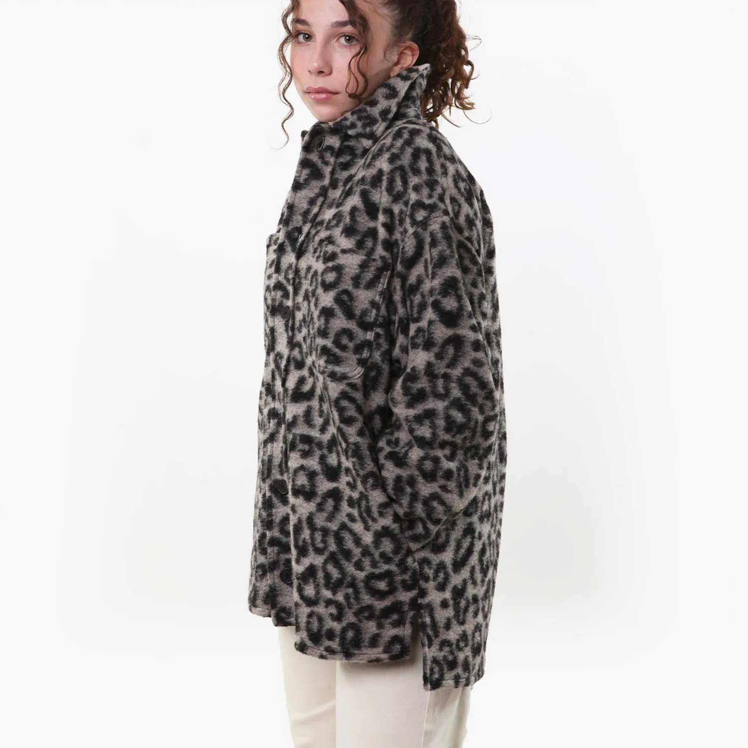 Cappotto Animalier Douuod Ecru E Nero