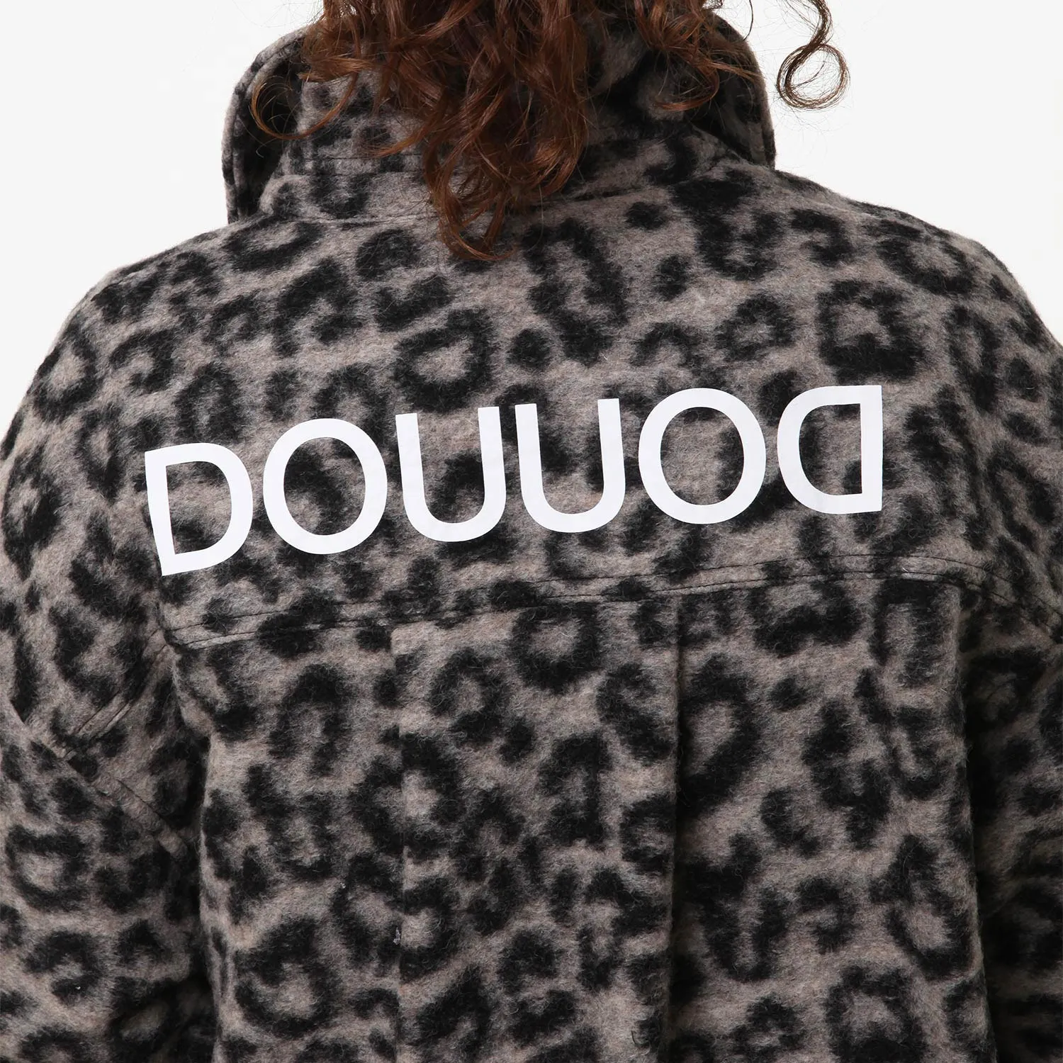 Cappotto Animalier Douuod Ecru E Nero