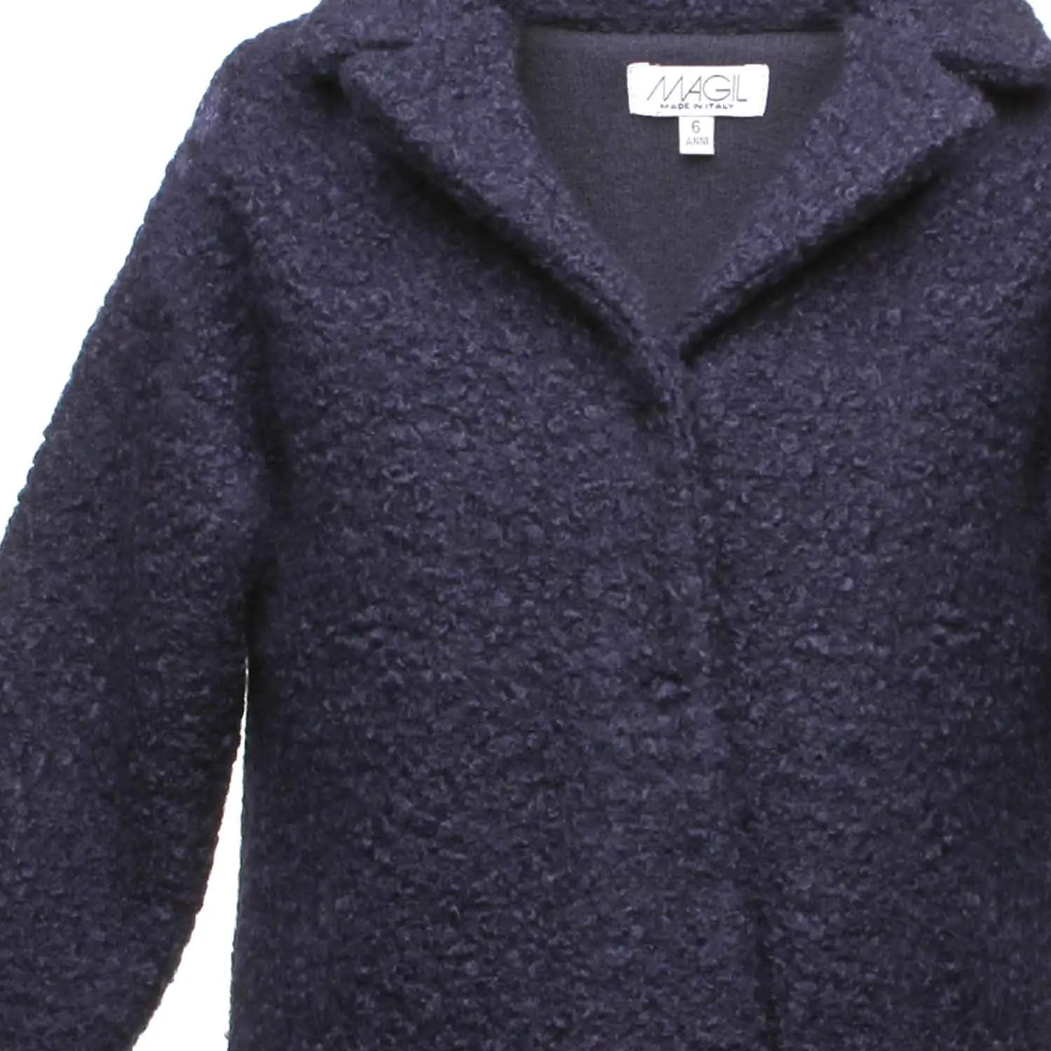 Cappotto Bouclè Blu Scuro Bambina E Teen
