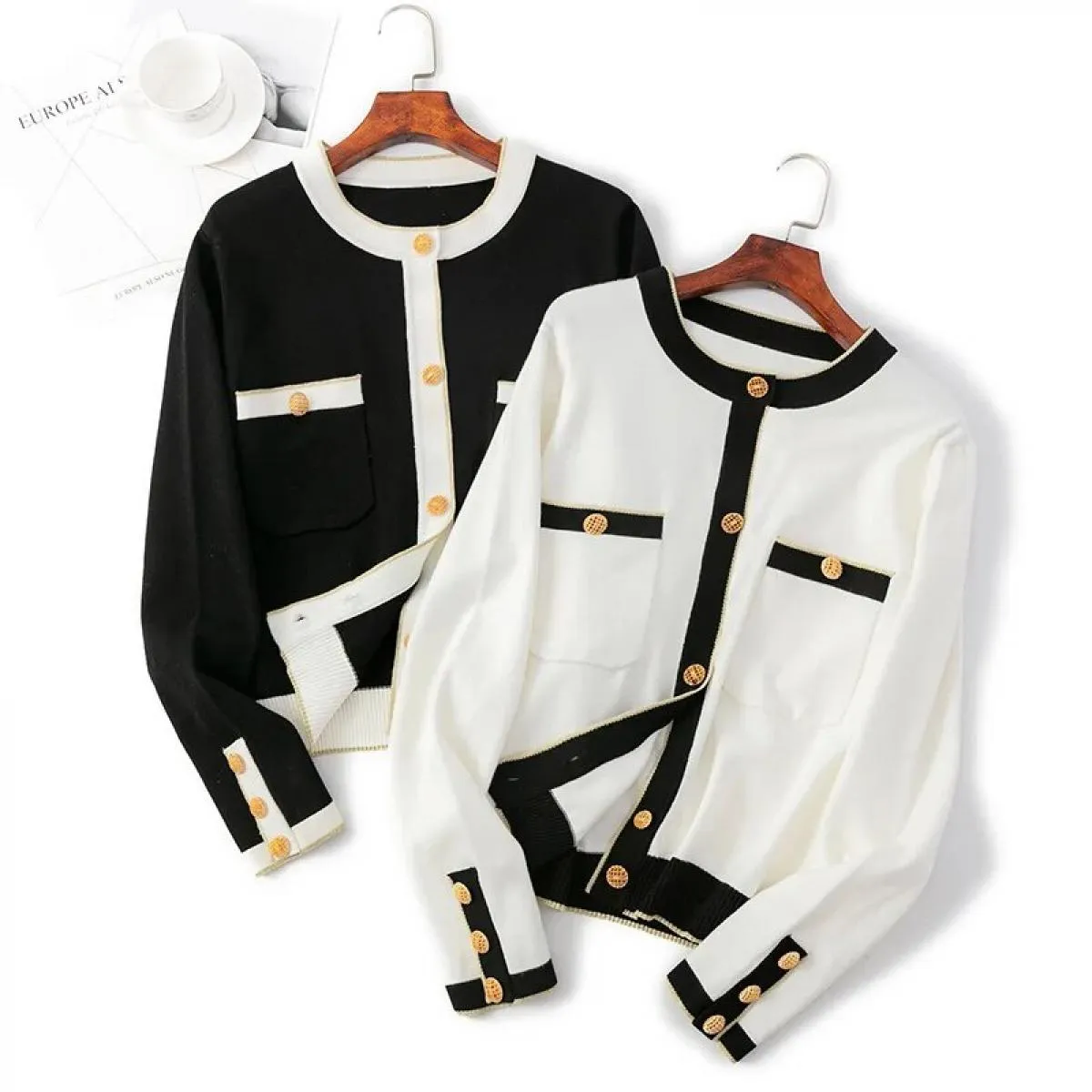 Cappotto Cardigan in maglia donna 2023 autunno inverno nuovo cappotto sottile a maniche lunghe Top  abbigliamento donna