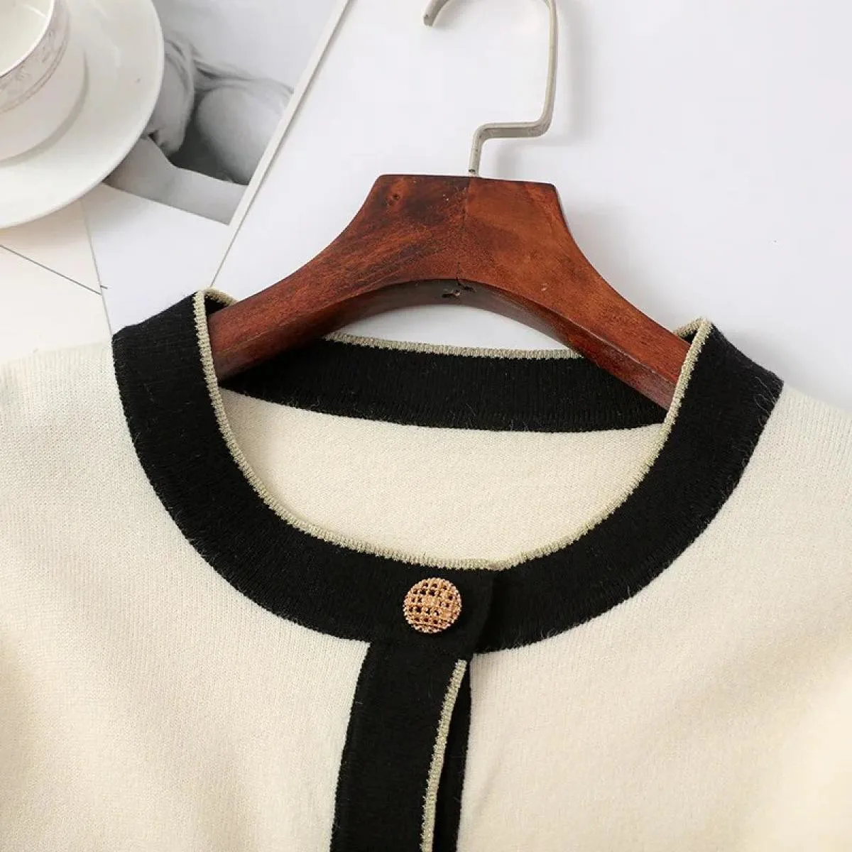 Cappotto Cardigan in maglia donna 2023 autunno inverno nuovo cappotto sottile a maniche lunghe Top  abbigliamento donna