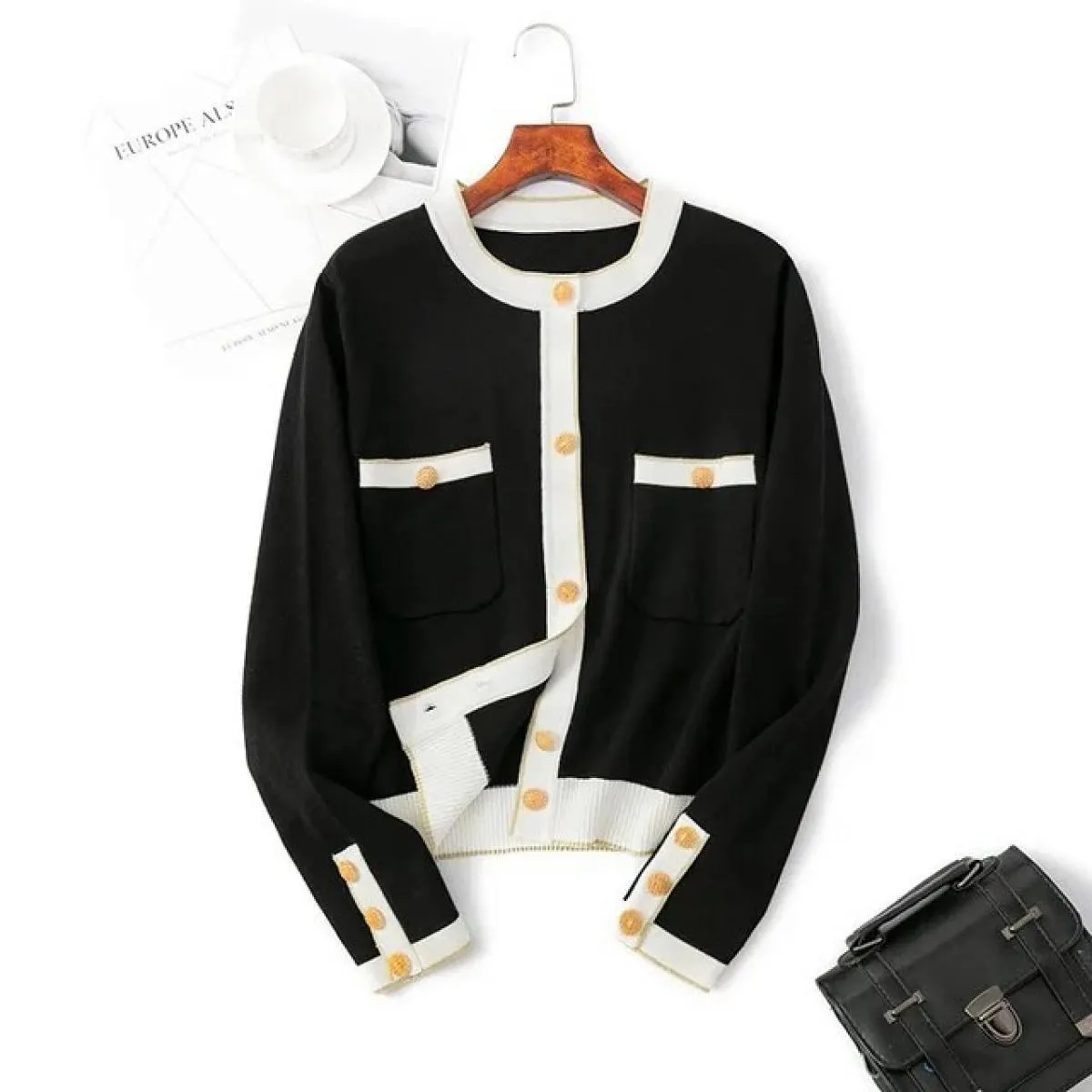 Cappotto Cardigan in maglia donna 2023 autunno inverno nuovo cappotto sottile a maniche lunghe Top  abbigliamento donna
