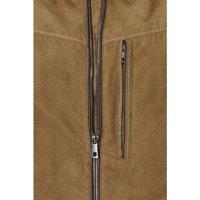 Cappotto estivo Samoa S4 in suedine Marrone chiaro