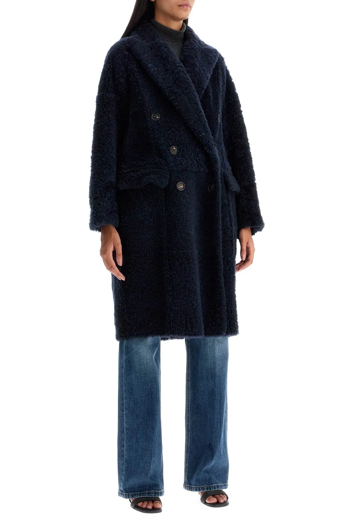 Cappotto In Shearling Frosty Effect