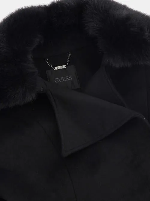 Cappotto nero patrice belted guess