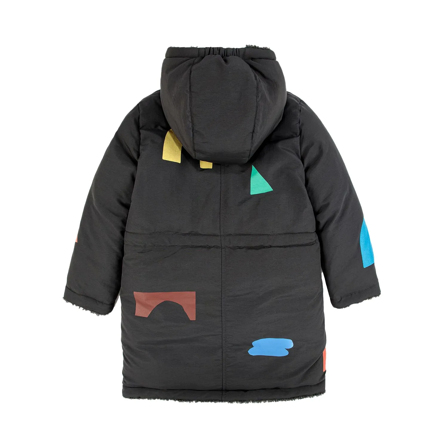 Cappotto Reversibile Nero Bambino E Bambina