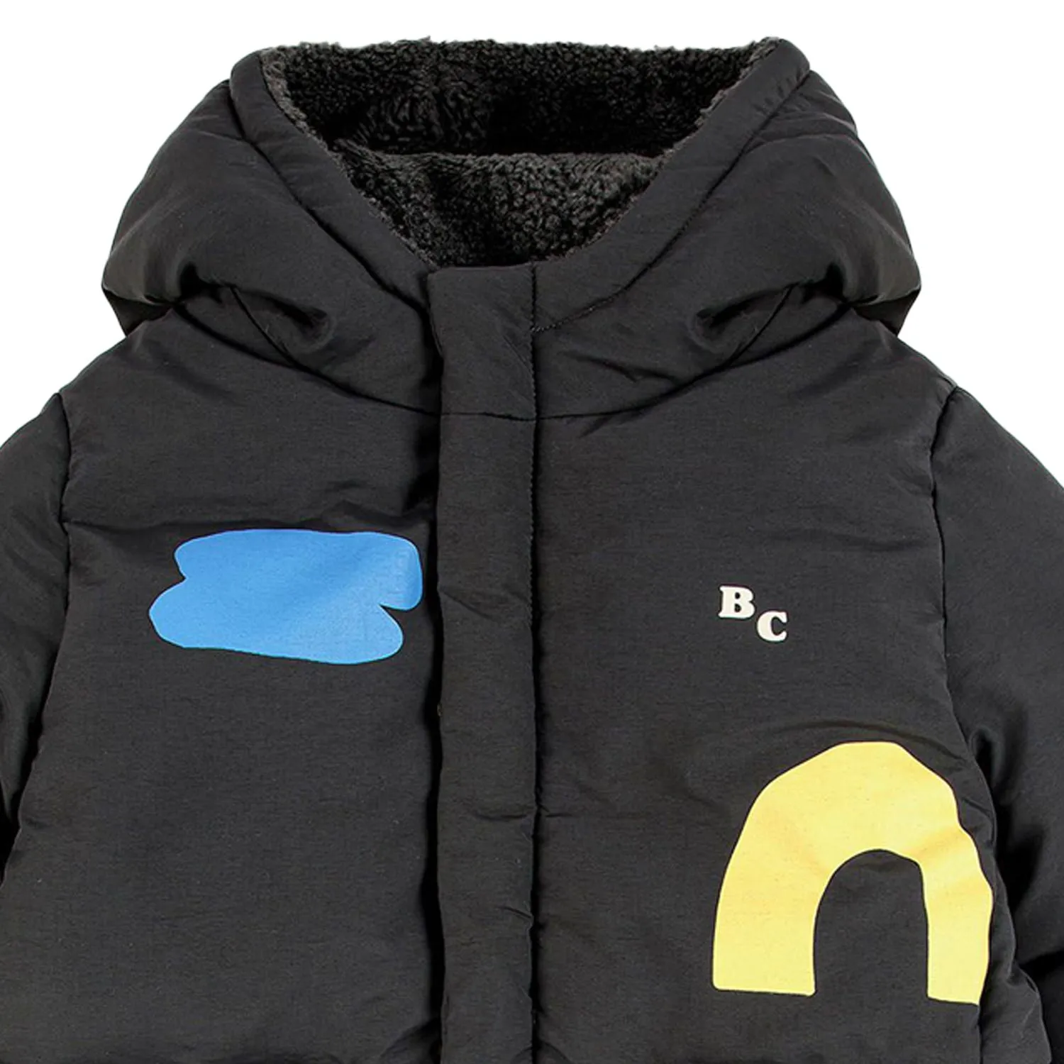 Cappotto Reversibile Nero Bambino E Bambina