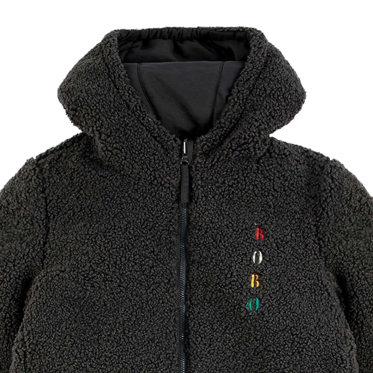 Cappotto Reversibile Nero Bambino E Bambina