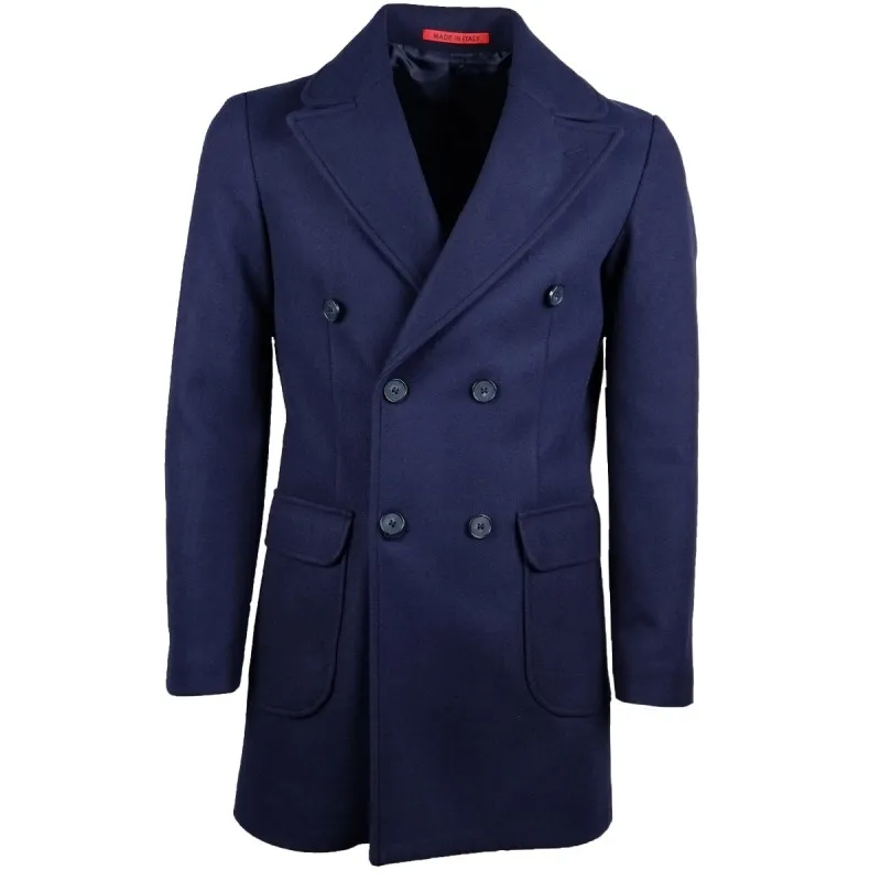 Cappotto Uomo in panno Doppio Petto Giubbotto Made in Italy Dresserd