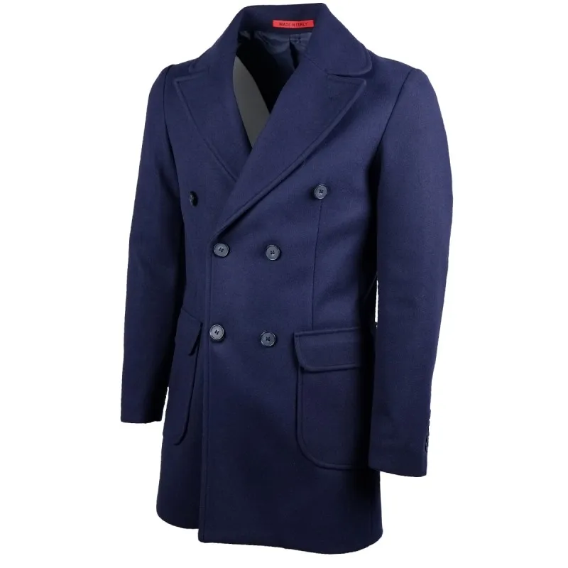 Cappotto Uomo in panno Doppio Petto Giubbotto Made in Italy Dresserd