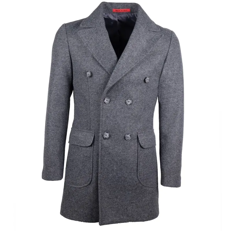 Cappotto Uomo in panno Doppio Petto Giubbotto Made in Italy Dresserd