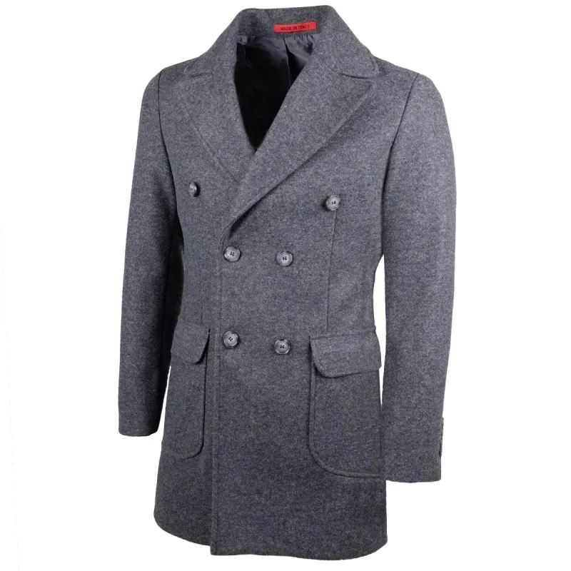 Cappotto Uomo in panno Doppio Petto Giubbotto Made in Italy Dresserd