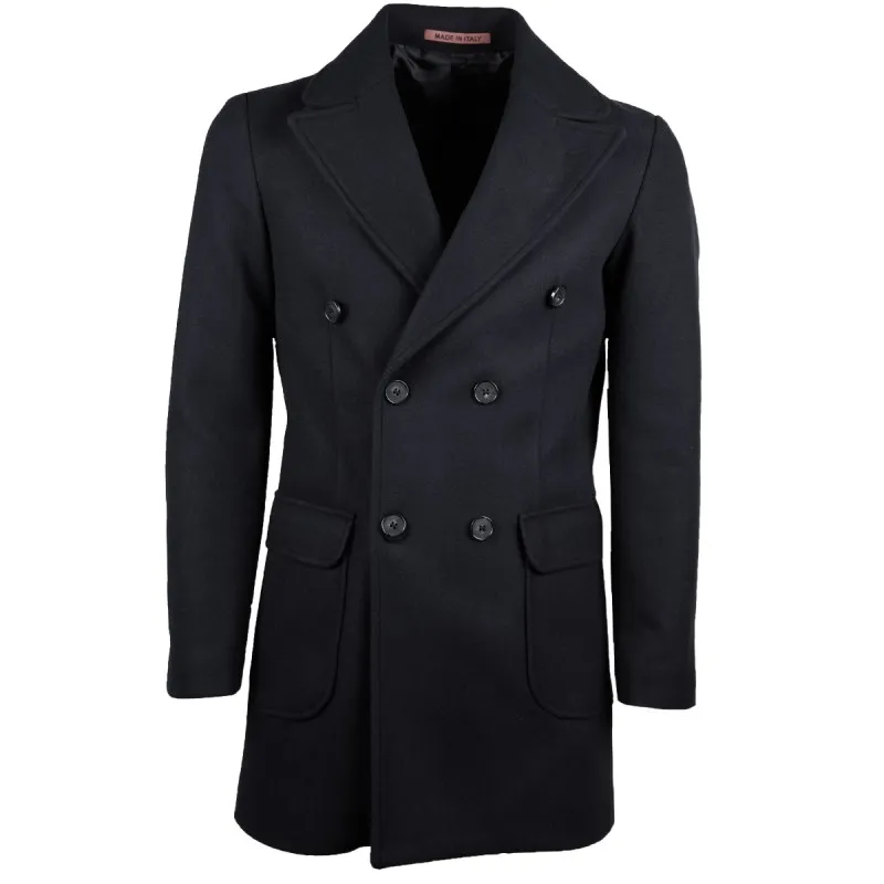 Cappotto Uomo in panno Doppio Petto Giubbotto Made in Italy Dresserd