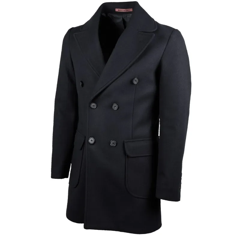 Cappotto Uomo in panno Doppio Petto Giubbotto Made in Italy Dresserd