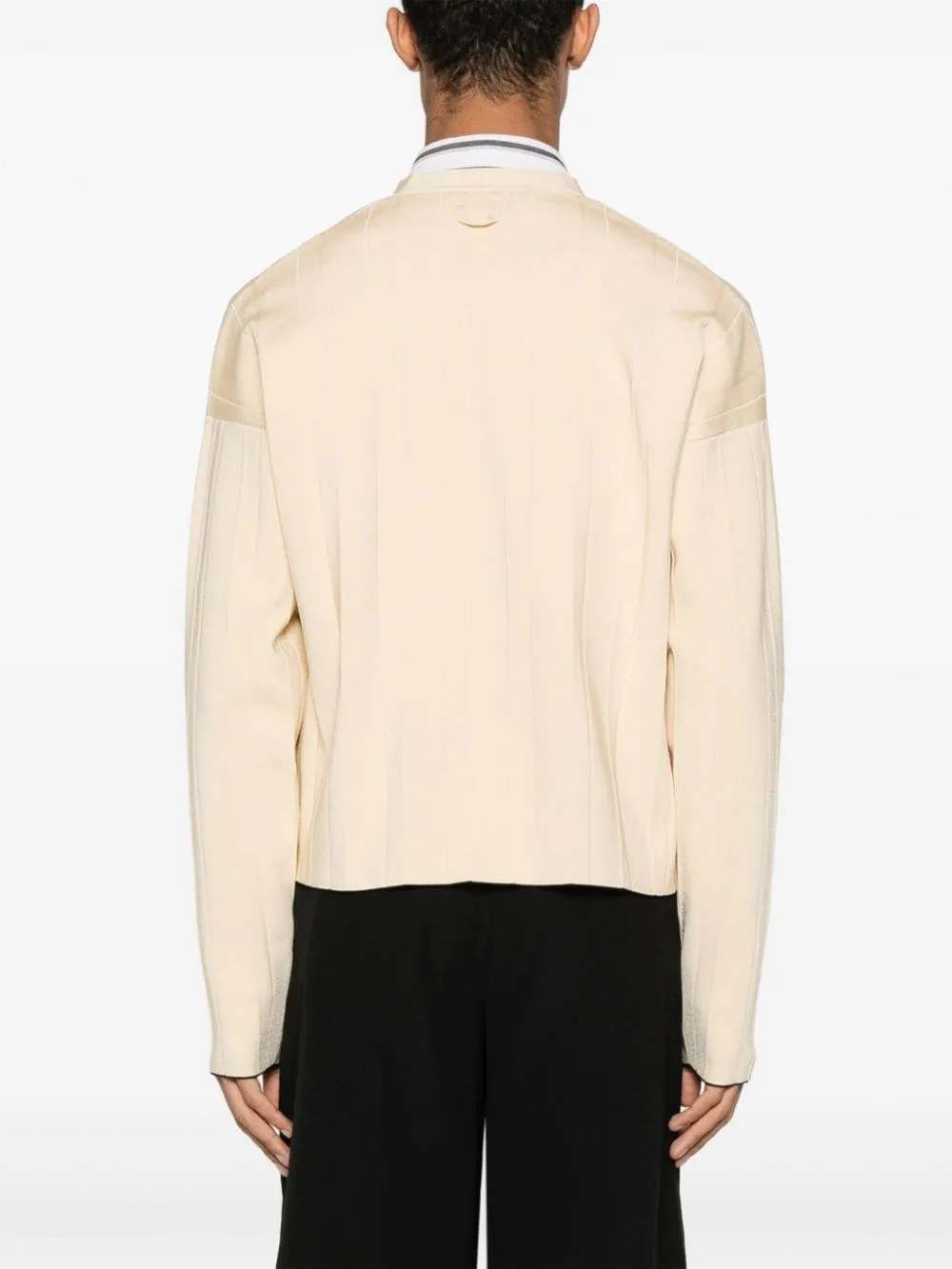 Cardigan a coste in beige - uomo