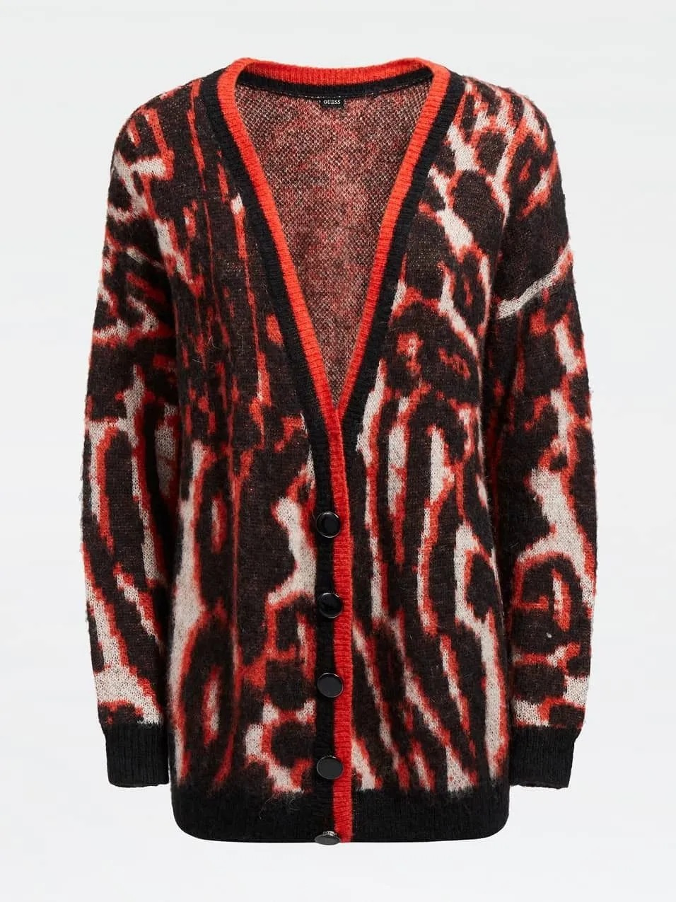 Cardigan misto lana animalier