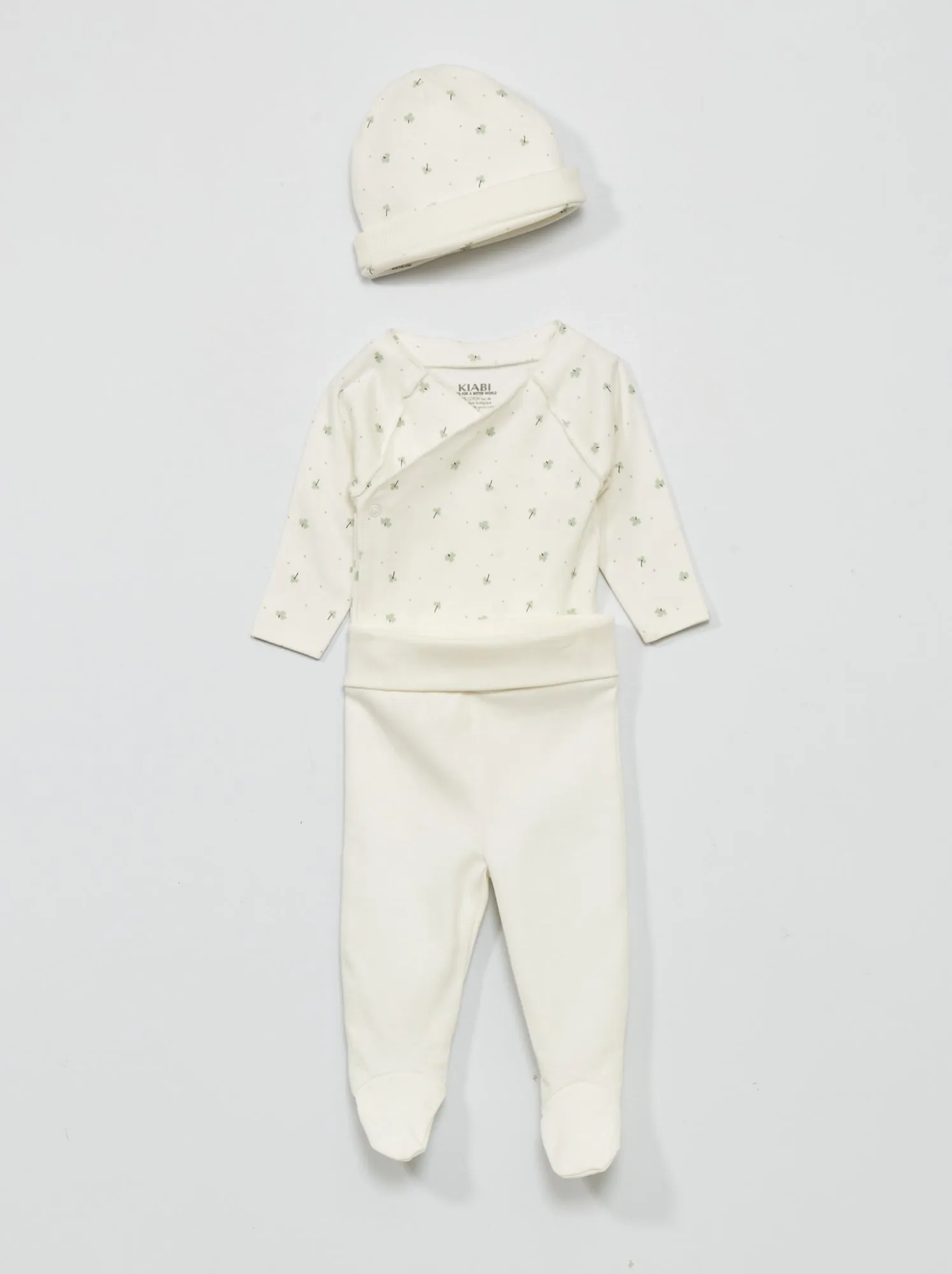 Completo body + leggings + cuffietta 3 pezzi - BIANCO