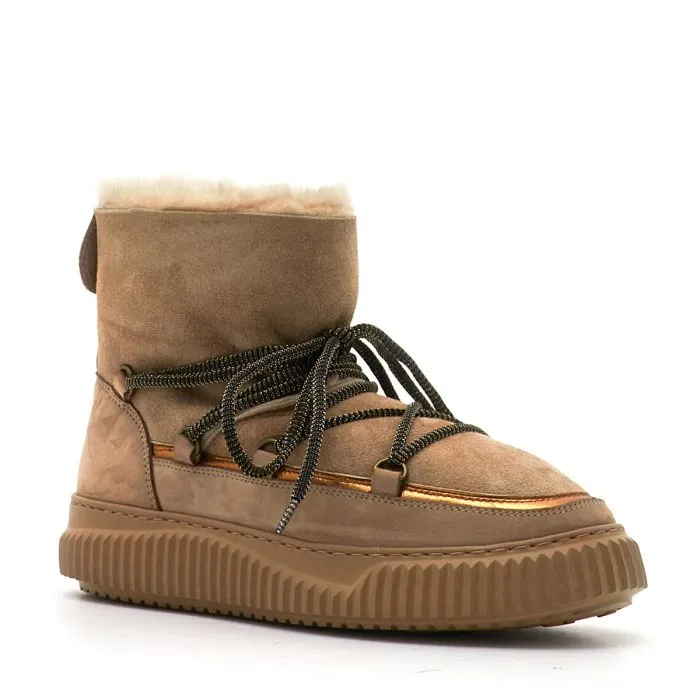 CORTINA NUBUCK/SHEARLING BEIGE-BRONZE