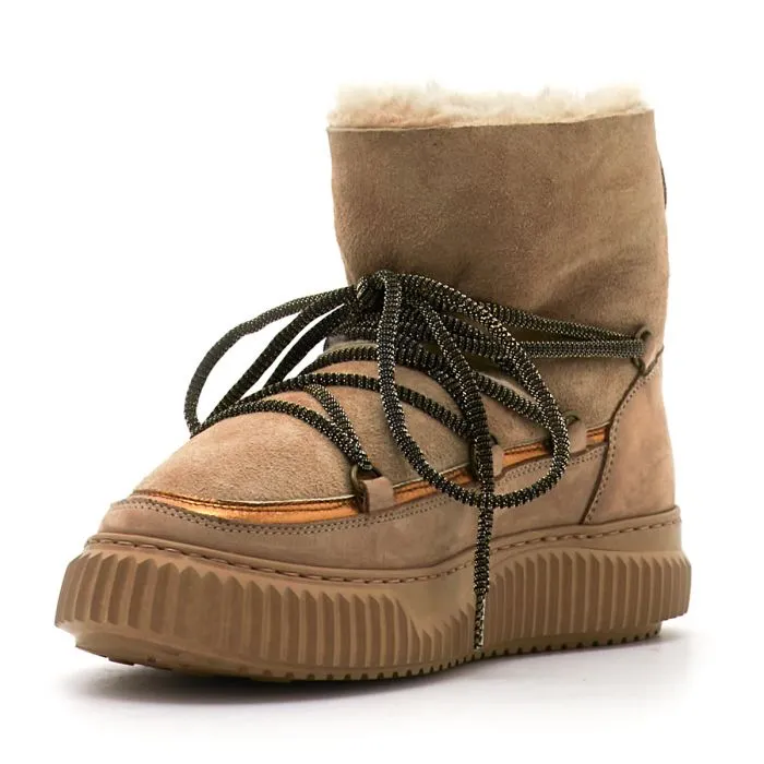 CORTINA NUBUCK/SHEARLING BEIGE-BRONZE