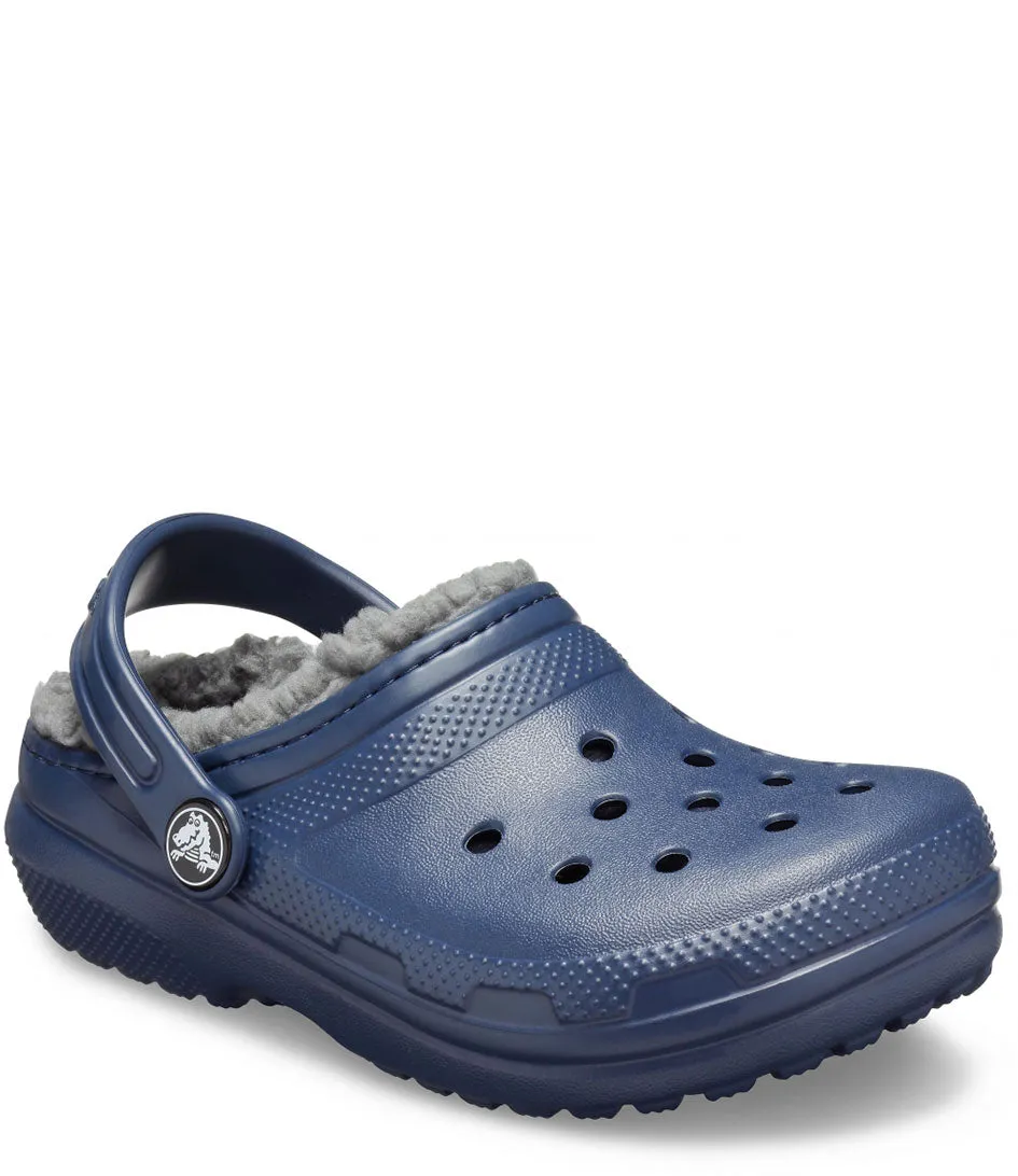 Crocs children's sabot sandal with fur Classic Lined Clog 203506 459 NACH blue-grey