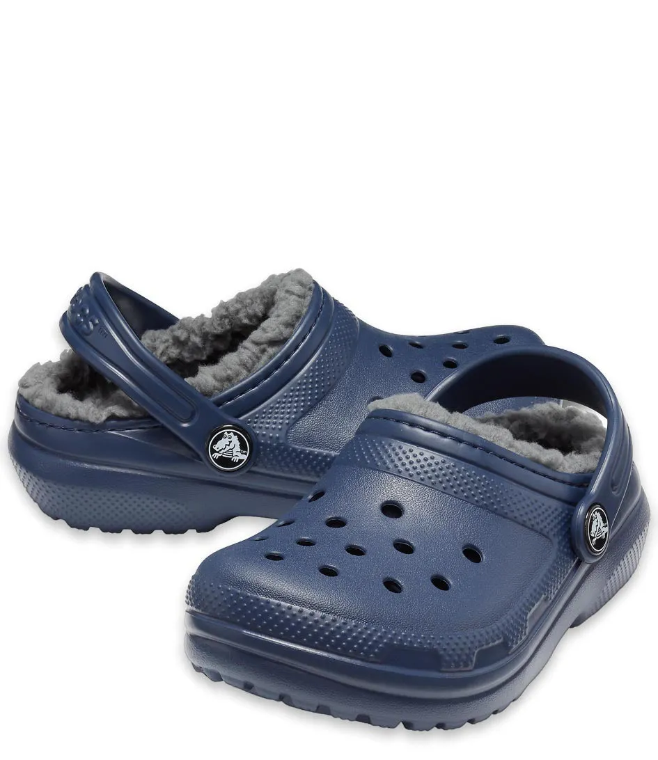 Crocs children's sabot sandal with fur Classic Lined Clog 203506 459 NACH blue-grey