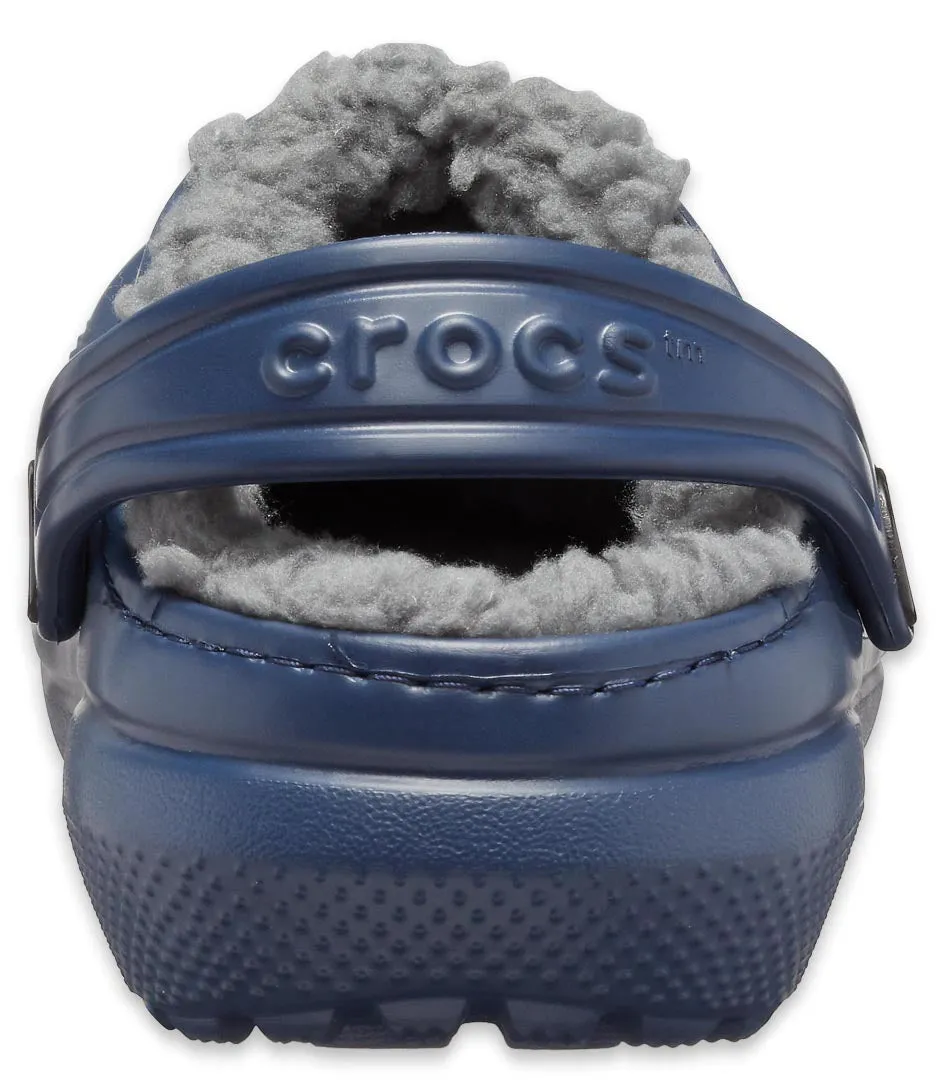 Crocs children's sabot sandal with fur Classic Lined Clog 203506 459 NACH blue-grey