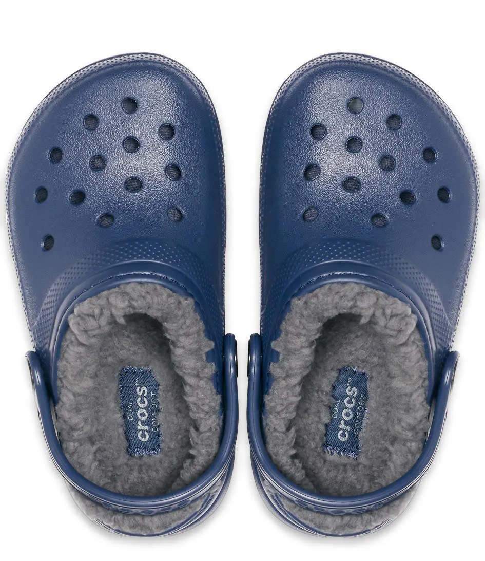 Crocs children's sabot sandal with fur Classic Lined Clog 203506 459 NACH blue-grey