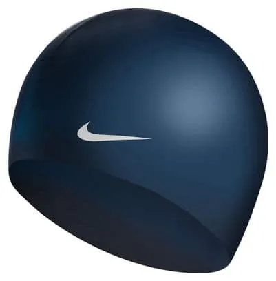 Cuffia da nuoto Nike Swim in silicone solido da allenamento blu scuro