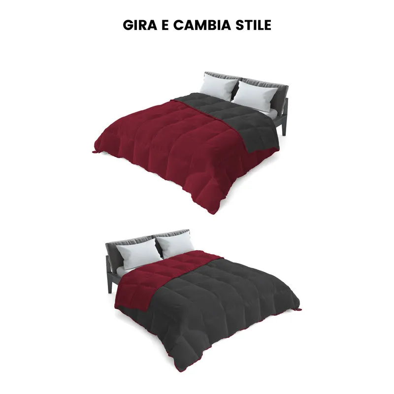 DATEX Trapunta invernale linea Elegant, bordeaux/grigio scuro
