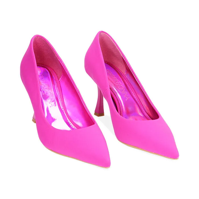 Décolleté fucsia in lycra, tacco 8 cm