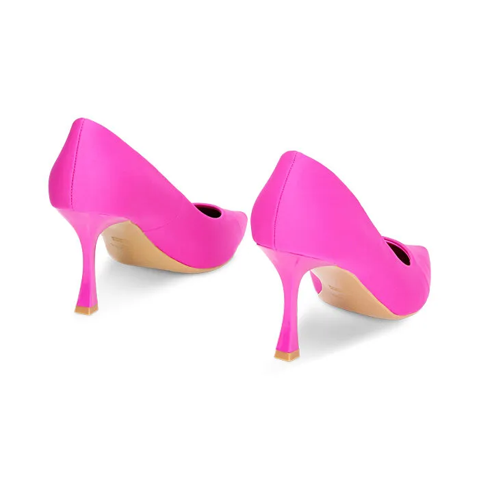 Décolleté fucsia in lycra, tacco 8 cm
