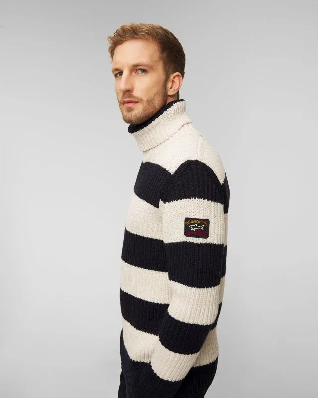 Dolcevita in lana a righe da uomo di Paul&Shark