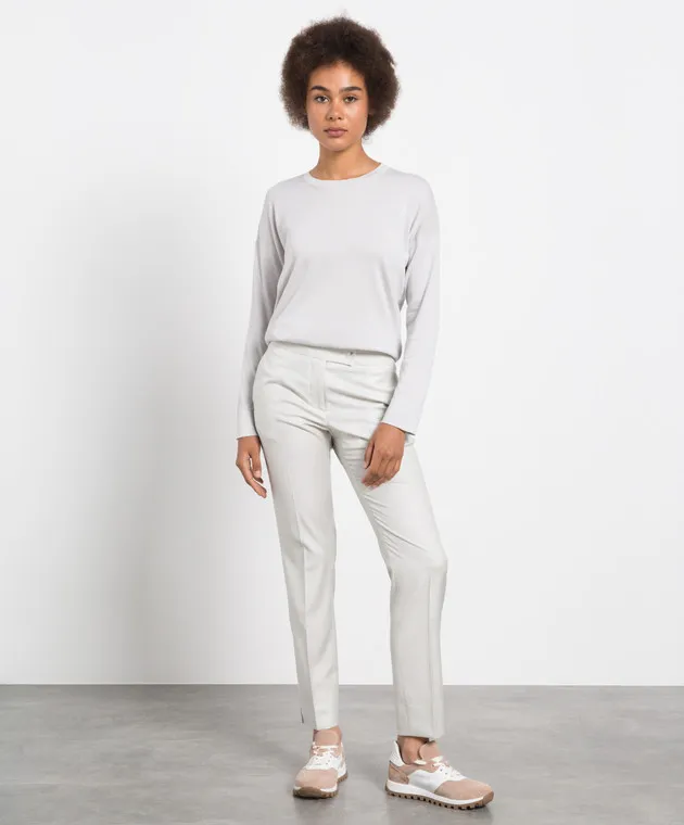 Enrico Mandelli Pantaloni in lana grigio chiaro 0FORTE4915