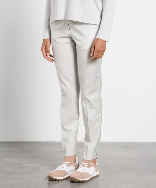 Enrico Mandelli Pantaloni in lana grigio chiaro 0FORTE4915