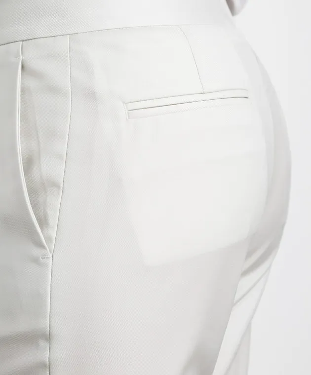 Enrico Mandelli Pantaloni in lana grigio chiaro 0FORTE4915
