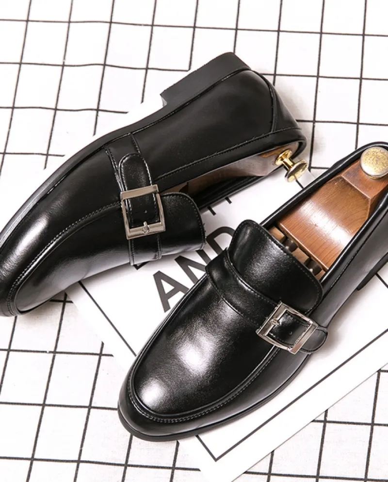 Fasion Luxury Designer Fibbia per cintura Slip On Scarpe in pelle per uomo Abito da sposa Prom Ritorno a casa Oxford Sapatos Ten