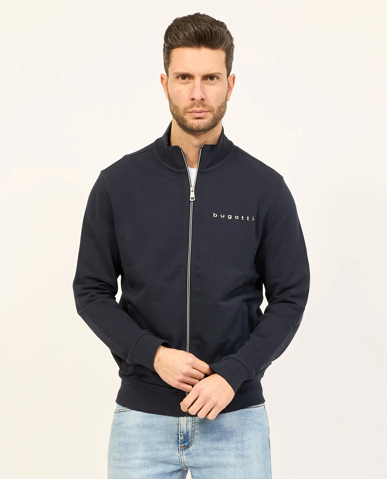 Felpa uomo Bugatti fullzip con logo
