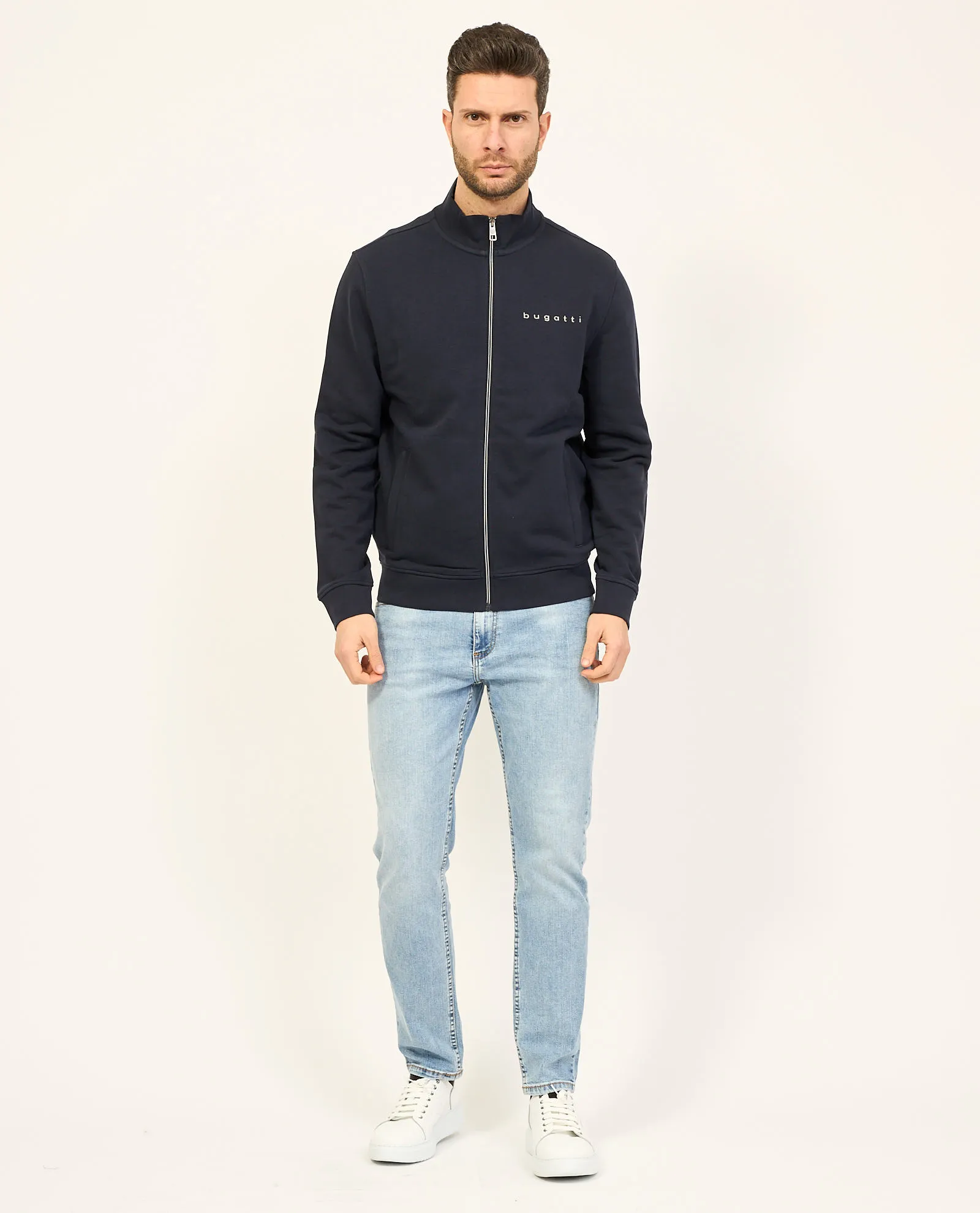 Felpa uomo Bugatti fullzip con logo