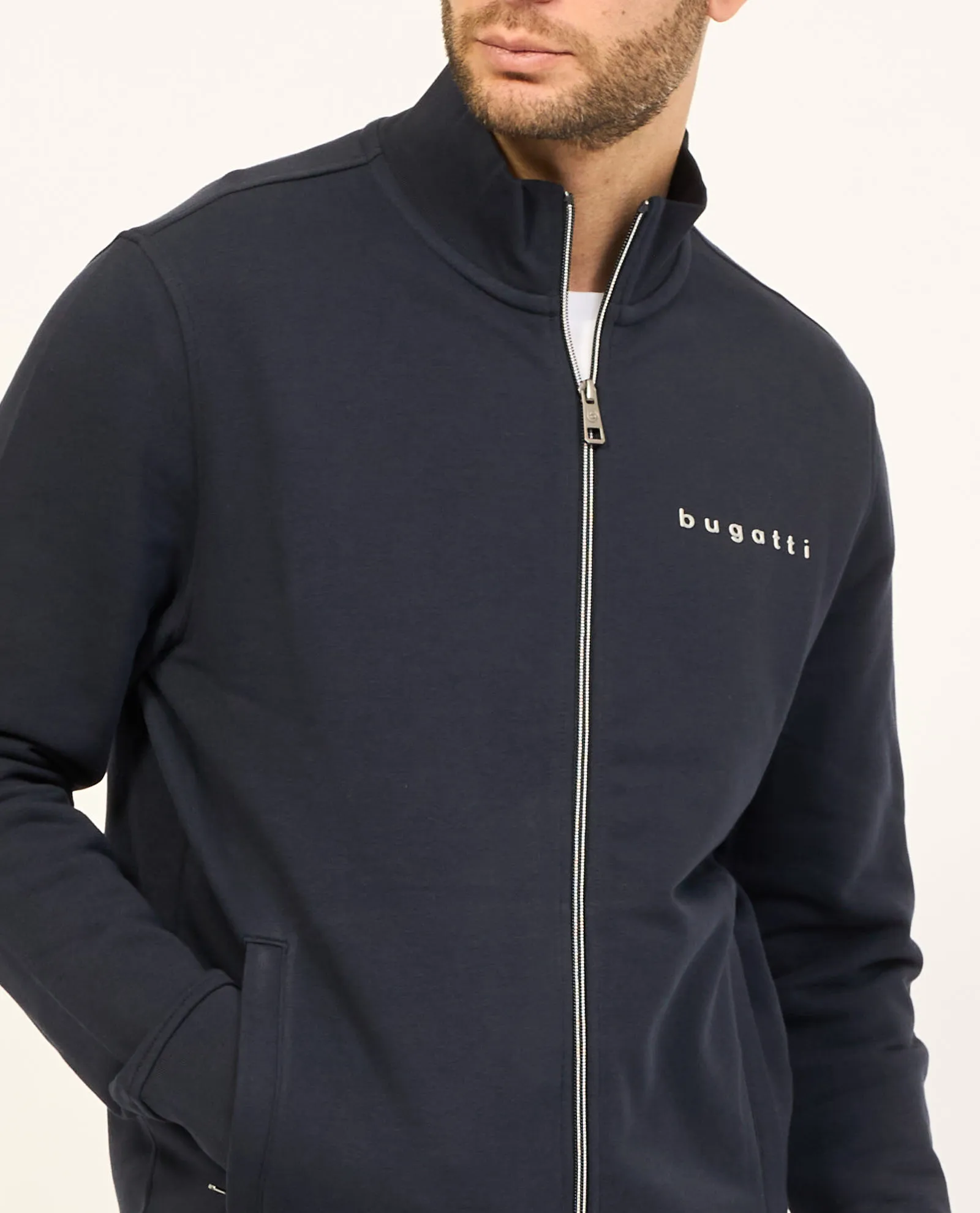 Felpa uomo Bugatti fullzip con logo