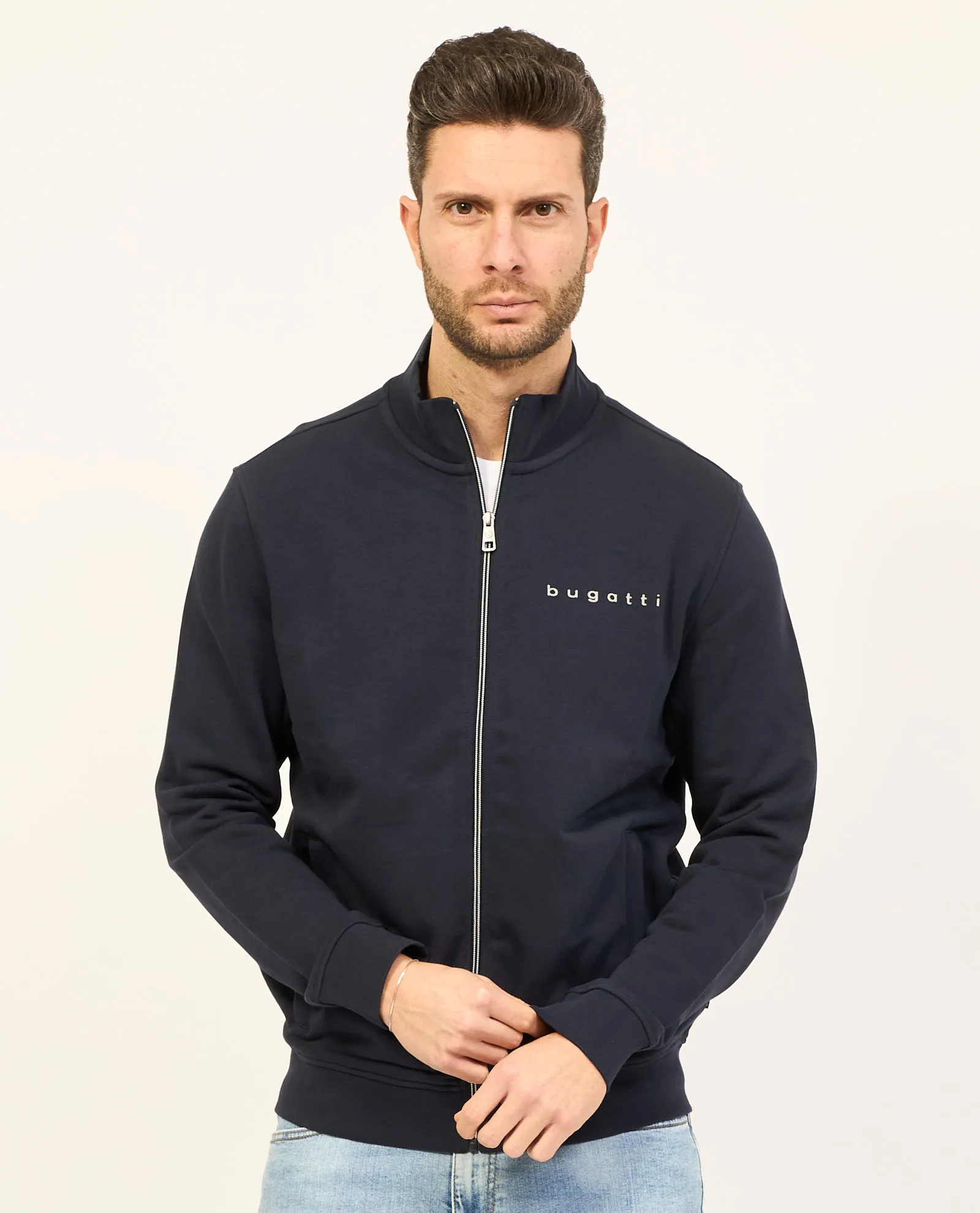 Felpa uomo Bugatti fullzip con logo
