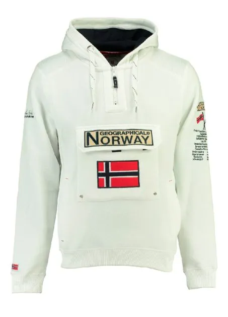 Felpa Uomo GEOGRAPHICAL NORWAY WU8403H Gymclass Bianco