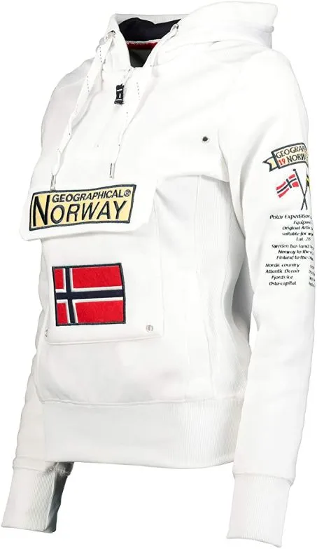 Felpa Uomo GEOGRAPHICAL NORWAY WU8403H Gymclass Bianco