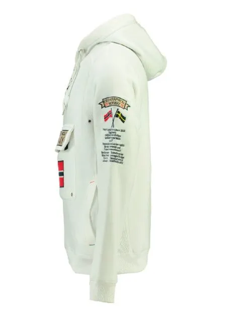 Felpa Uomo GEOGRAPHICAL NORWAY WU8403H Gymclass Bianco